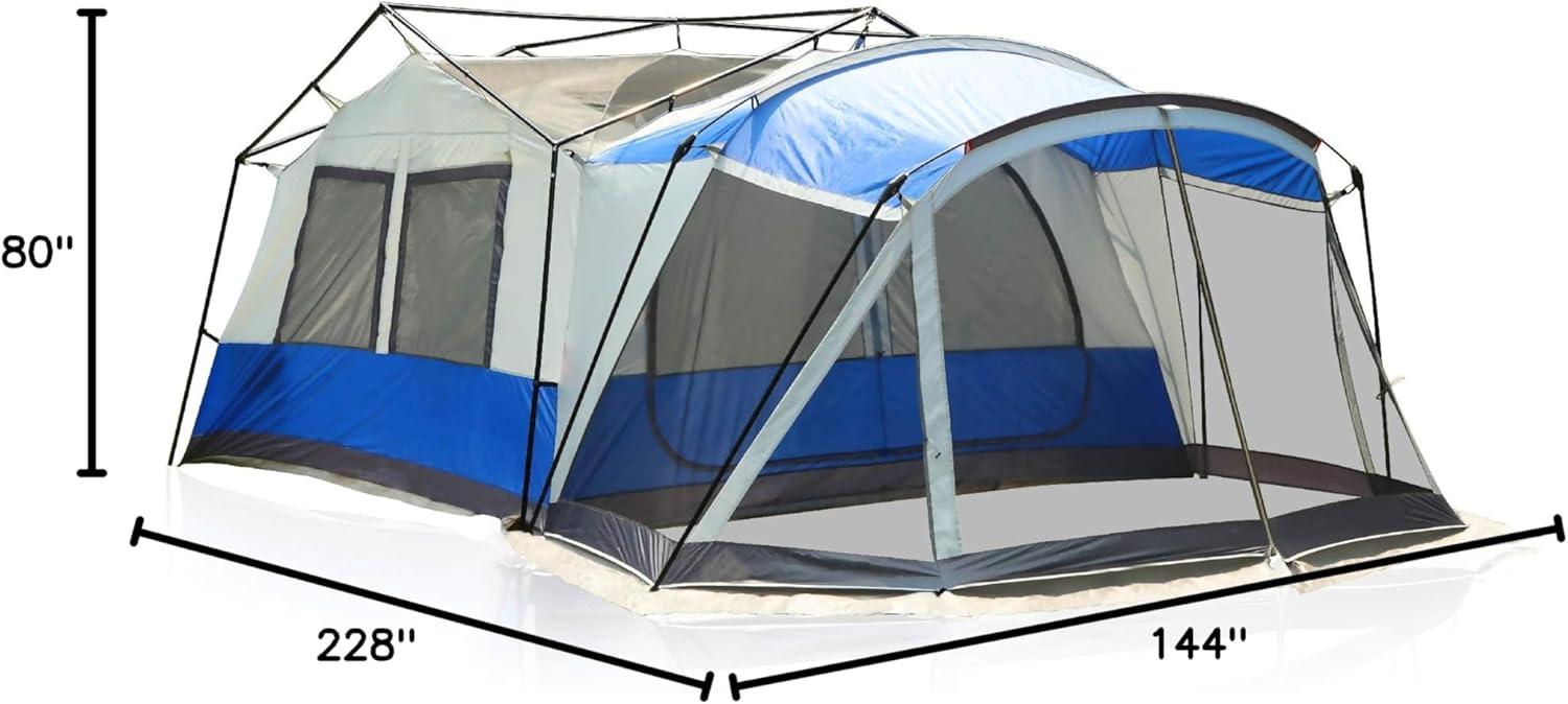 image:imageALPHA CAMP 1012 Person Family Camping Tent with Screen Room Cabin Tent Design 19 x 12