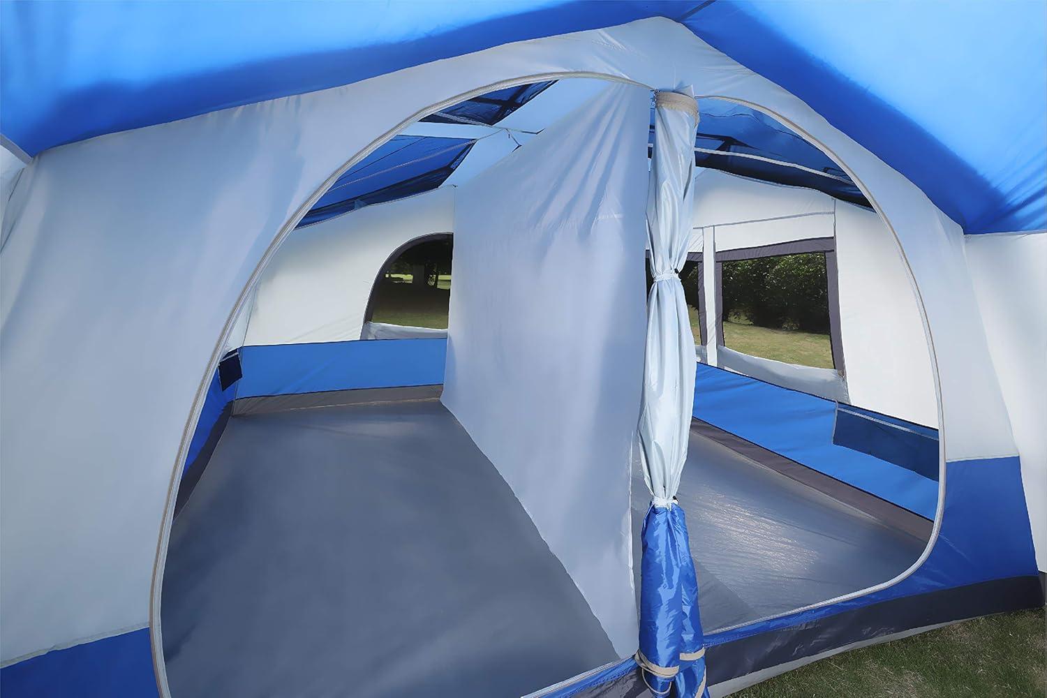 image:imageALPHA CAMP 1012 Person Family Camping Tent with Screen Room Cabin Tent Design 19 x 12