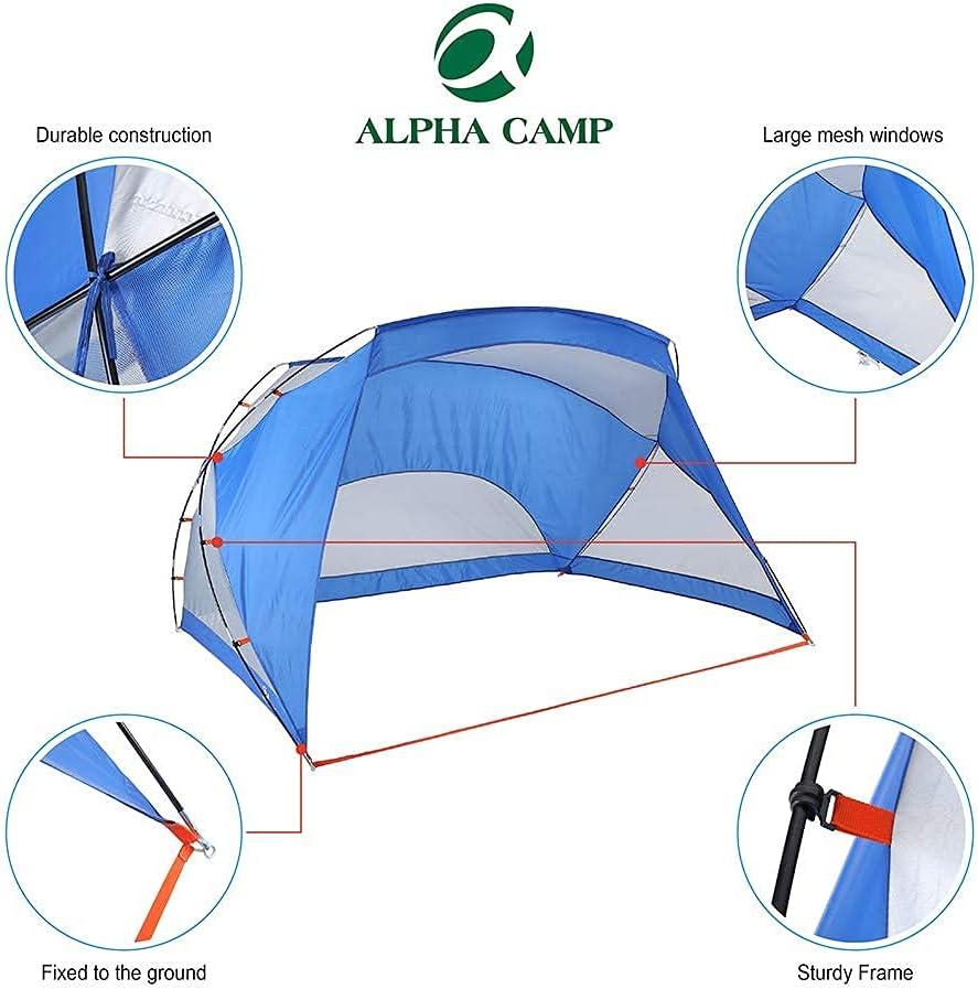 image:imageALPHA CAMP 3 Person SportsBeach Shelter Easy Up Sun Shade 9 x 6 Blue