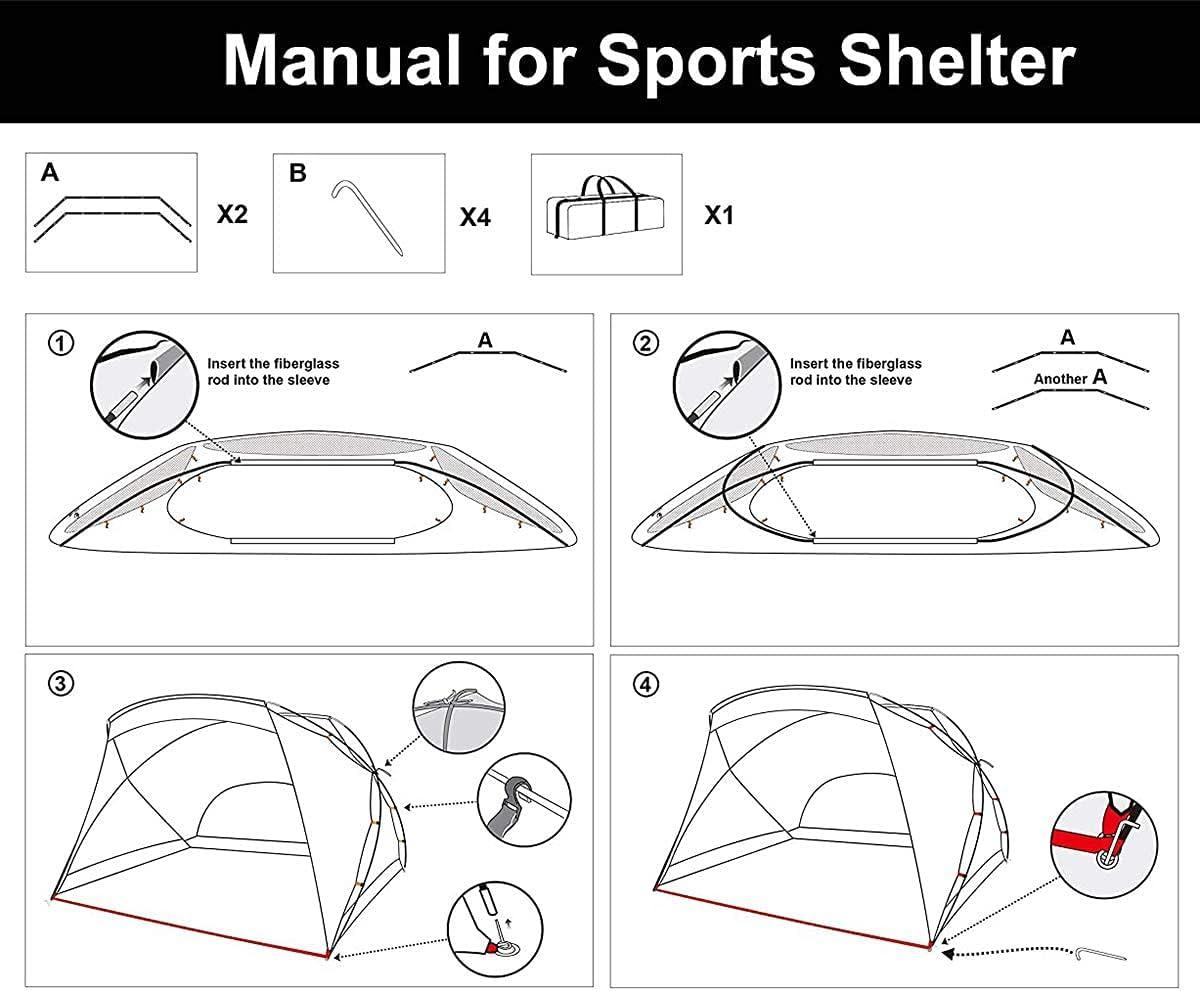 image:imageALPHA CAMP 3 Person SportsBeach Shelter Easy Up Sun Shade 9 x 6 Blue
