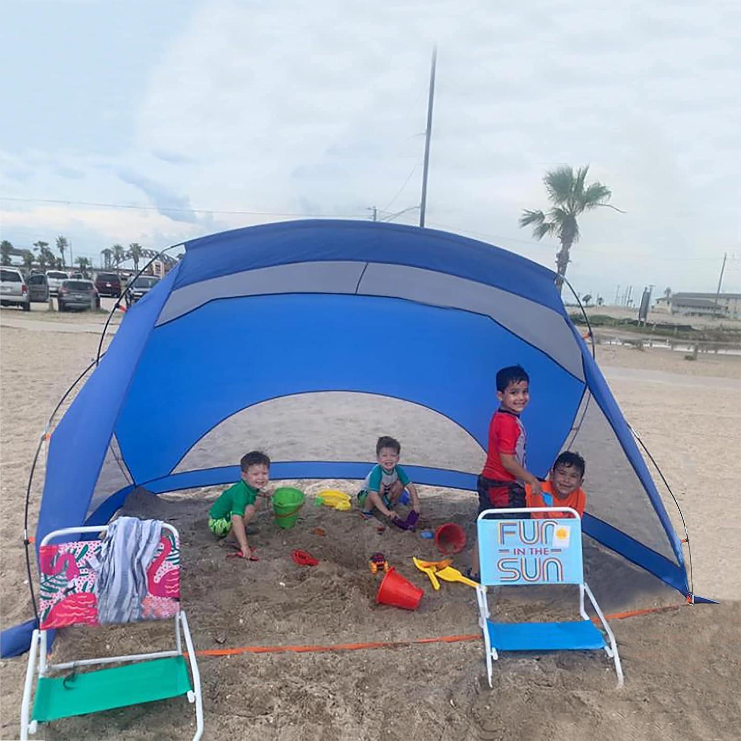 image:imageALPHA CAMP 3 Person SportsBeach Shelter Easy Up Sun Shade 9 x 6 Blue