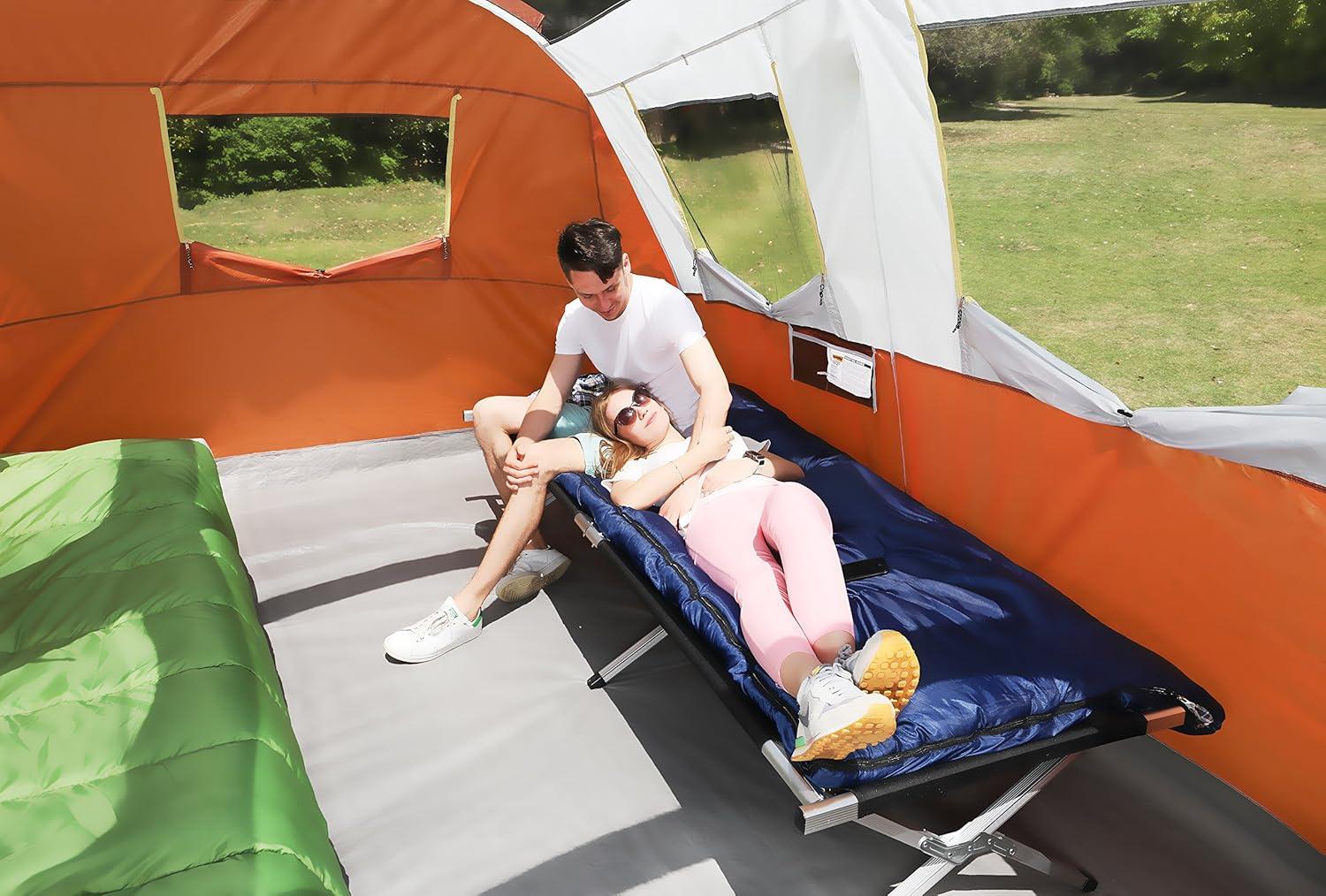 image:imageALPHA CAMP 6 Person Family Tent with Screen Room Cabin Tent Design 17 x 9