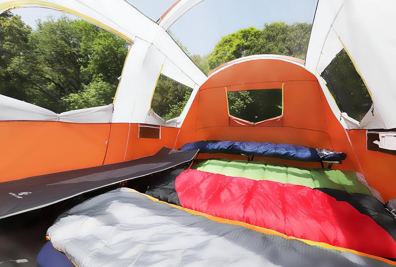 image:imageALPHA CAMP 6 Person Family Tent with Screen Room Cabin Tent Design 17 x 9
