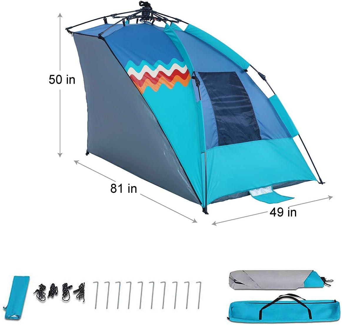 image:imageALPHA CAMP Beach Tent Easy Instant Sun ShelterExtended Zippered Porch Included