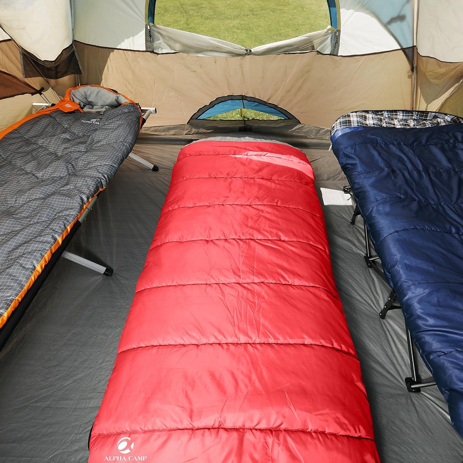image:imageALPHA CAMP Lightweight Envelope Sleeping Bag for 3 Season Camping Backpacking Hiking Temp Rating
