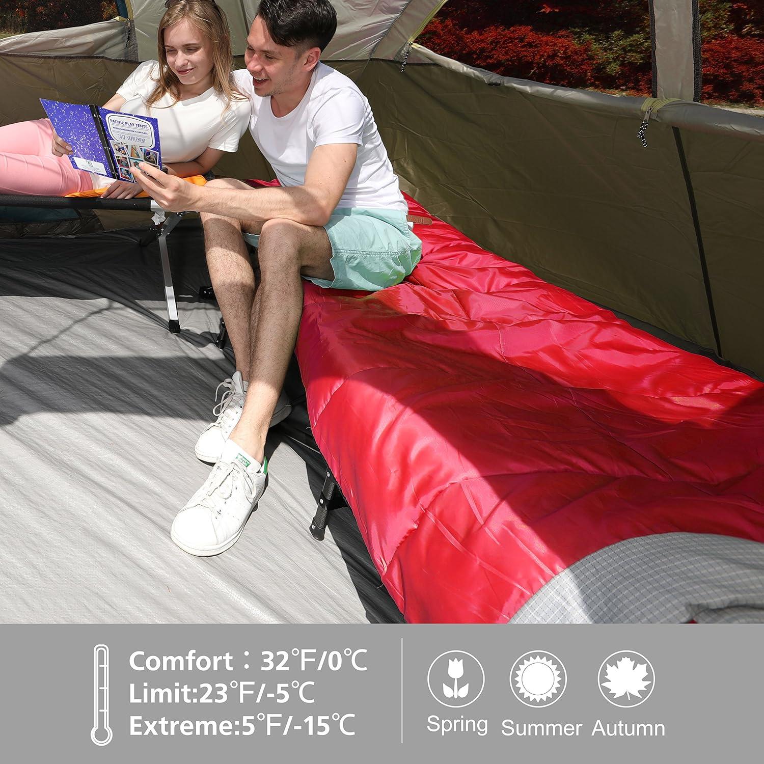 image:imageALPHA CAMP Lightweight Envelope Sleeping Bag for 3 Season Camping Backpacking Hiking Temp Rating