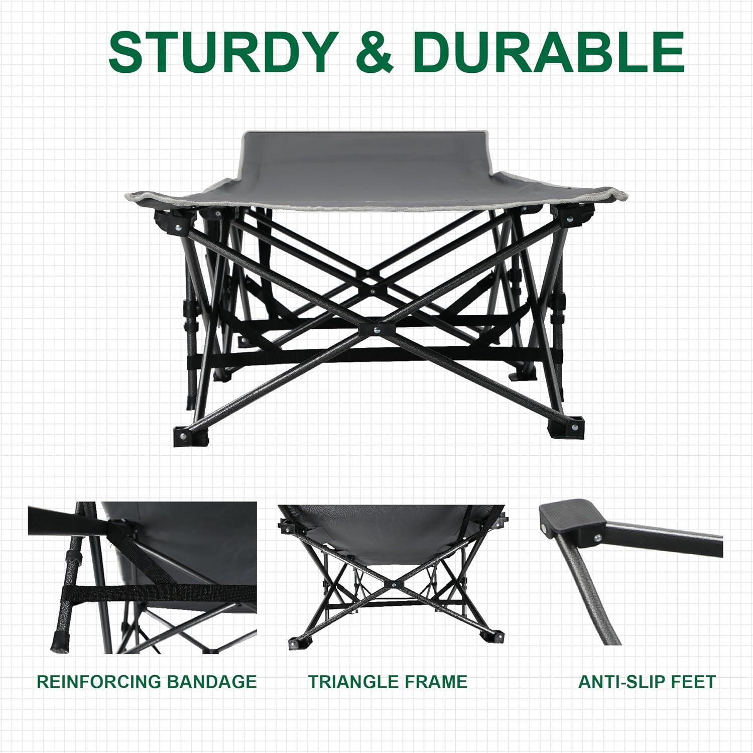 image:imageALPHA CAMP Oversized Camping Cot Supports 600 lbs Sleeping Bed Folding Steel Frame Portable with Carry Bag