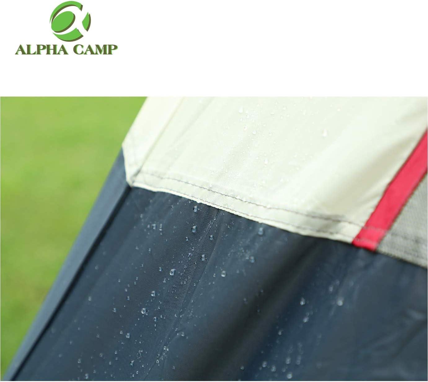 image:imageAlpha Camp 6 Person Tent Extended Dome Tent for Camping Waterproof with Rainfly and Carry Bag 12 x 10