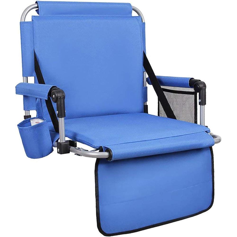 image:imageALPHA CAMP Stadium Seat Padded Chair for Bleachers with Backamp Arm Rest Blue