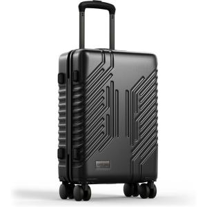 image:image20inch Carry On Luggage Airline Approved  PCABS Lightweight Suitcase with Builtin TSA LockHardshell Durable Rolling Luggage with USB PortBlack