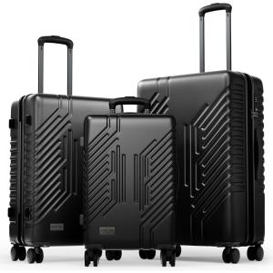 image:imageALPHA CAMP 3 Piece Expandable Luggage Set  PCABS Durable Hard Shell Suitcase with Spinner Wheels amp TSA Lock20inch 24inch 28inch Luggage for BusinessTravelNavyBlack