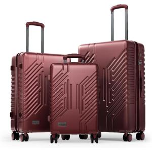image:imageALPHA CAMP 3 Piece Expandable Luggage Set  PCABS Durable Hard Shell Suitcase with Spinner Wheels amp TSA Lock20inch 24inch 28inch Luggage for BusinessTravelNavyRed