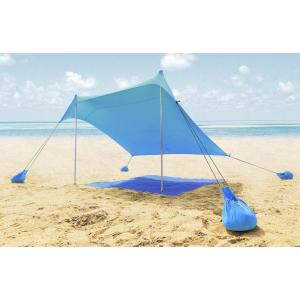image:imageALPHA CAMP Beach Tent Canopy Portable Sun Shelter Sun Shade 7x7 FT with Sandbag Anchors 2 Pole Pop Up Outdoor Shelter Family Size for Beach Camping Fishing Backyard Picnics  BlueBlue