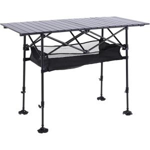 image:imageALPHA CAMP Camping Table Outdoor Portable Adjustable Aluminum Table with Storage for Grill Travel Picnic Beach BBQ Backyards