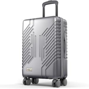 image:imageALPHA CAMP Carry On Luggage 22x14x11 Airline Approved Hardshell Durable PCABS Luggage with Spinner Wheels Lightweight Travel Rolling Suitcase with Builtin TSA LockUSB PortRedSilver