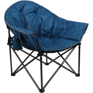 image:imageALPHA CAMP Oversized Camping Chairs Padded Moon Round Chair Saucer Recliner with Folding Cup Holder and Carry BagFaience