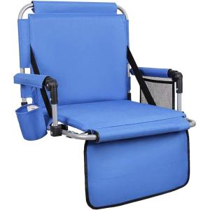 image:imageALPHA CAMP Stadium Seat Padded Chair for Bleachers with Backamp Arm Rest Blue