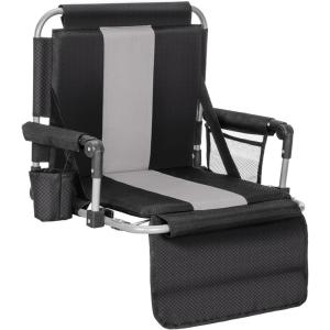 image:imageALPHA CAMP Stadium Seats for Bleachers with Armrests  Thick Padded Bleacher Chairs with Back Support Extra Wide Stadium Chair for Sports Events Portable with Shoulder Straps amp Pockets Black2PCBlack Grey