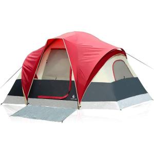 image:imageAlpha Camp 6 Person Tent Extended Dome Tent for Camping Waterproof with Rainfly and Carry Bag  12 x 10