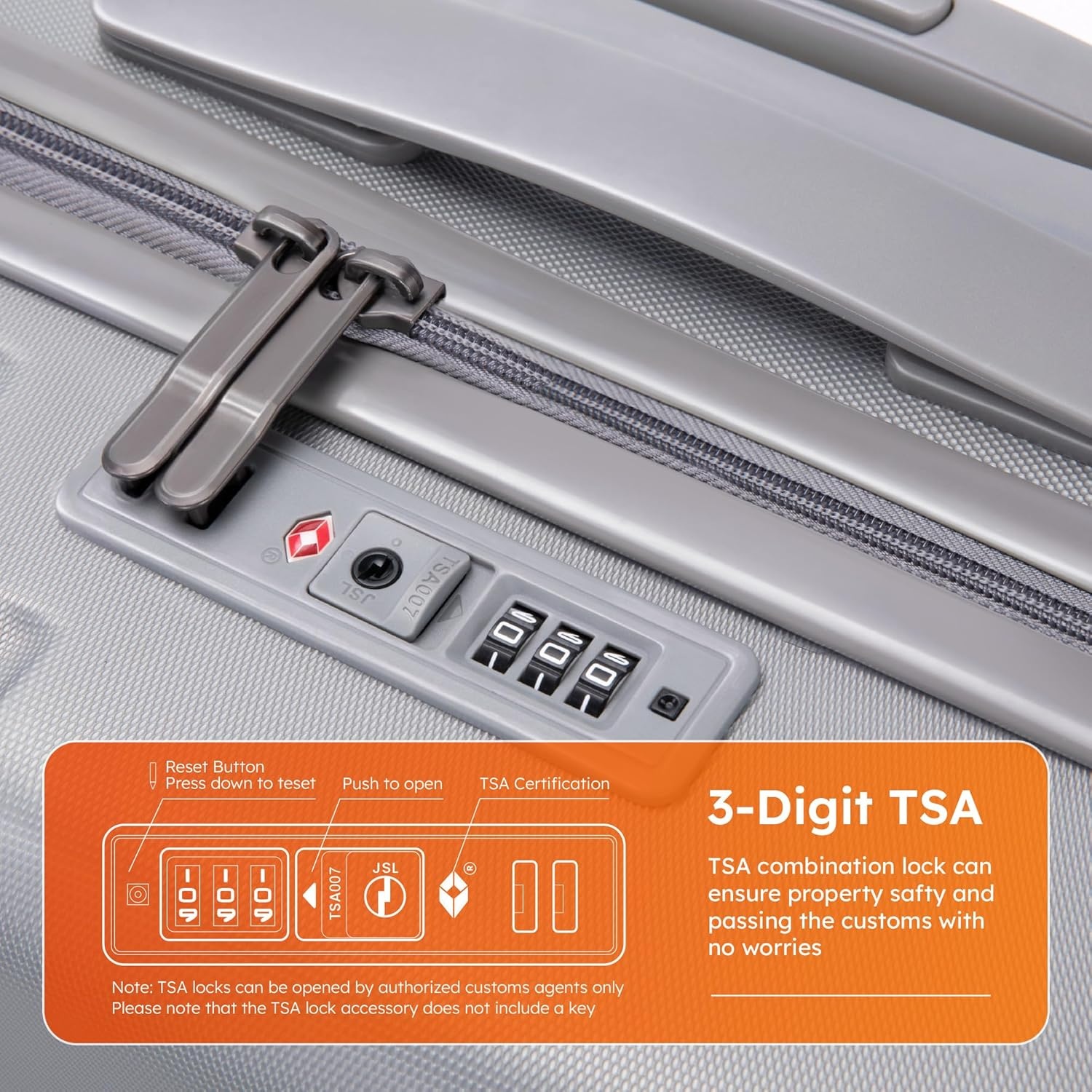 image:imageALPHA CAMP Carry On Luggage 22x14x12 Airline Approved Hardshell Durable PCABS Luggage with Spinner Wheels Lightweight Travel Rolling Suitcase with Builtin TSA LockUSB PortBlackSilver